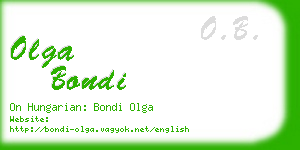 olga bondi business card